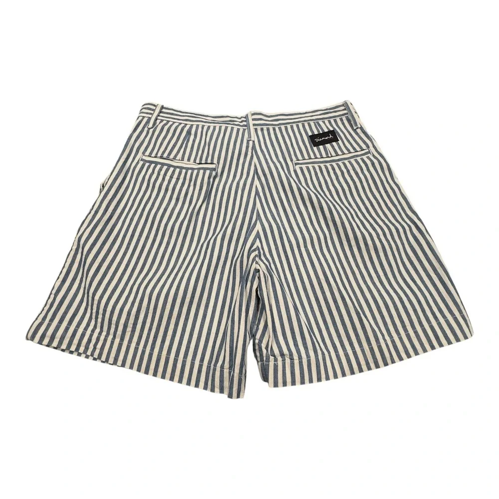 Diamond Supply Co Shorts Men 34 Blue White Striped Canvas D-Ring Skater Casual